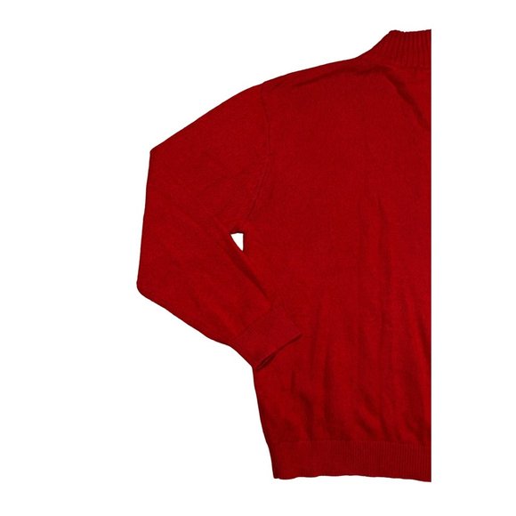 NAUTICA Sweater Men's L/S Shaker Stitch 1/4 Button Up High Neck Pullover Red 2XL - Picture 8 of 11